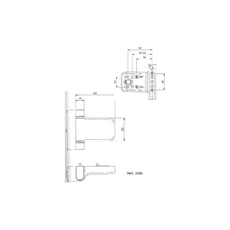 Mila Prosecure Composite Door Hinge Flush Face Fitting Timber White