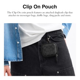 Coach Men's Clip On Pouch, Charcoal, One Size