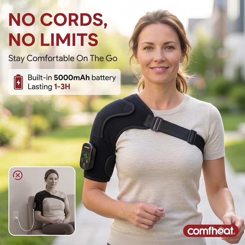 Graphene Shoulder Heating Pad with Vibration Massage Deeper Relief