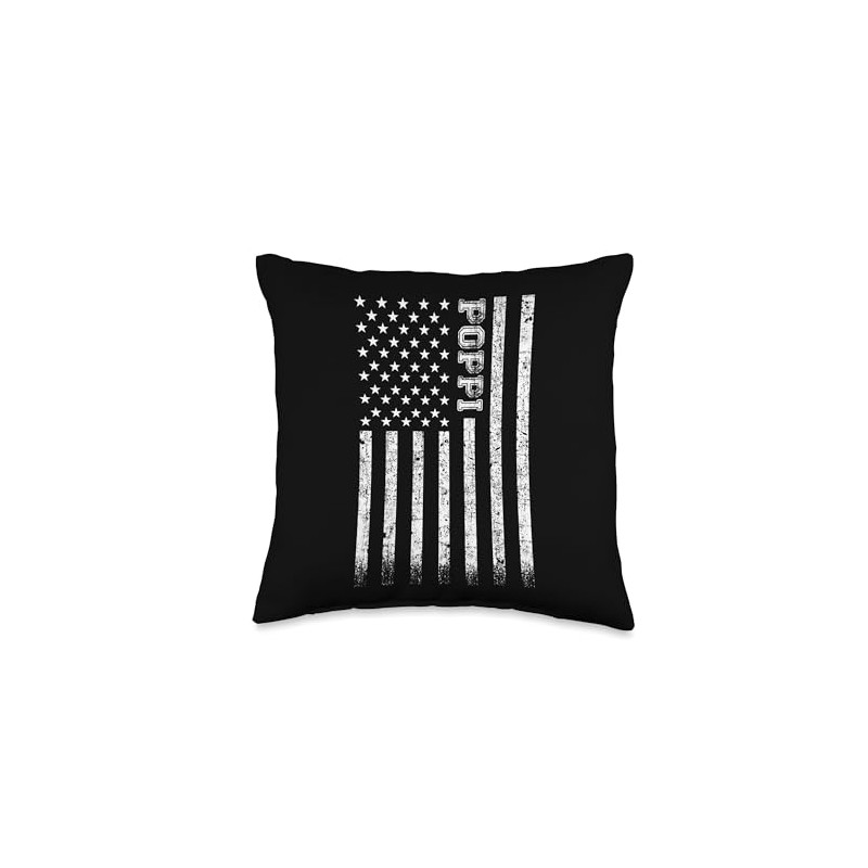 Poppi American Flag Throw Pillow