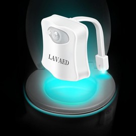 LAVAED Valentine's Day Gift Toilet Night Lights 32 Color Changing, Motion Sensor Activated LED Nightlight Toilet Bowl Illuminate Light Bathroom Decor,Gadgets,Fun Gifts Ideas - Quantity: 4pack