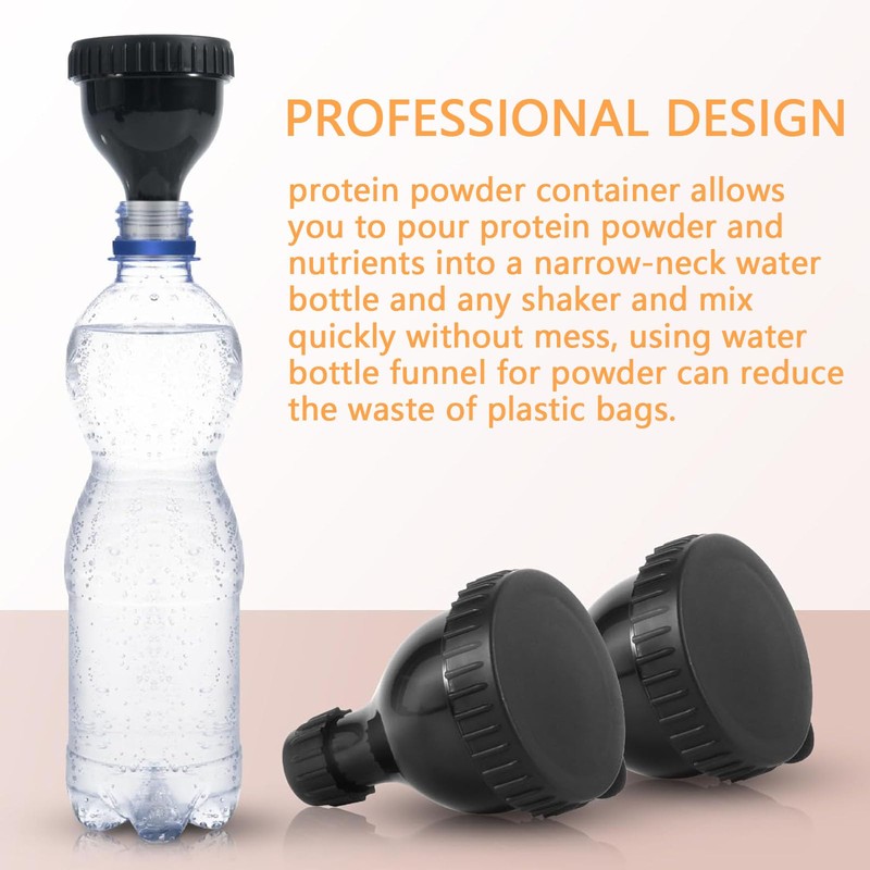 QHLWTT 2Pcs Helpful Sleek Portein Water Bottle Funnel Plastic Powder