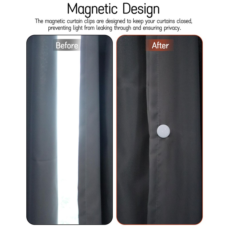 4 Pairs Magnetic Curtain Clips for Privacy Protection - Detachable