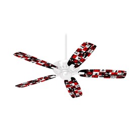 Checker Graffiti - Ceiling Fan Skin Kit fits most 42 inch fans (FAN and BLADES SOLD SEPARATELY)