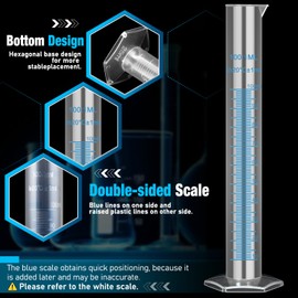 moveland moveland 15-Piece Set of Plastic Graduated Cylinders and Beakers with 5 Transfer Pipettes and 1 Test Tube Brushes, Ideal for Science Lab