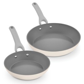DASH Dream Green Ceramic Frying Pan Set of 2, 9.5" & 11" Fry Pans, Cream - Recycled Aluminum and Ceramic, Nonstick Cookware Set, Oven Safe and Compatible with All Cooktops