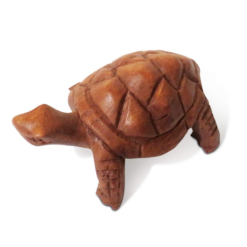 Purity Wooden Tortoise Gift Fair Trade, Hand Carved 10cm x