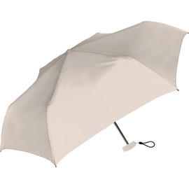 Nakatani Natural Basic Women's Folding Umbrella, Plain Flat Beige, [723-002], Hand Open, Rib Size: 19.7 inches (50 cm), Lightweight Aluminum Ribs