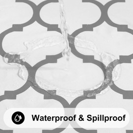 smiry Rectangle Table Cloth, Waterproof Vinyl Tablecloth with Flannel Backing for Rectangle Tables, Wipeable Spillproof Plastic Tablecloths for Dining, Camping, Indoor and Outdoor (60" x 84", White)