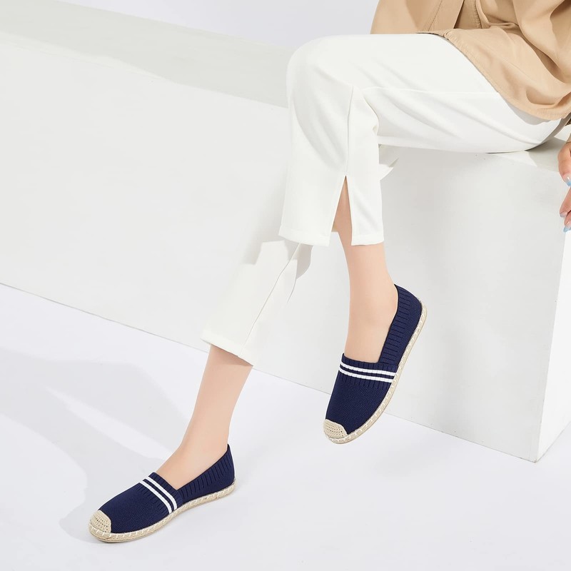 BABUDOG - Mocasines para mujer, de malla, zapatos planos blancos