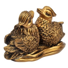 Feng Shui Chinese Mandarin Yuan Yang Love Birds Resin Statue Figurine Home Decor Gift for Romance and Love