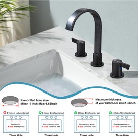 Midanya 8 inch Widespread Bathroom Sink Faucet,Waterfall 3 Holes 2 Handles Bathroom Faucet Modern 8" Vanity Faucets with Pop Up Drain and Water Supply Lines,Oil Rubbed Bronze