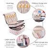 MKPCW Large Double Layer Cosmetic Bag with Brush Pocket and