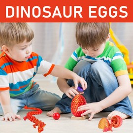 Jiounie Dragon Egg with Dragon, 3D Printed Dragon Egg, 3D Dragon, Realistic Dragon Eggs in the Egg Jointed Fully Movable, Surprise Easter Dragon Eggs, Home Decor (Radiant Red)