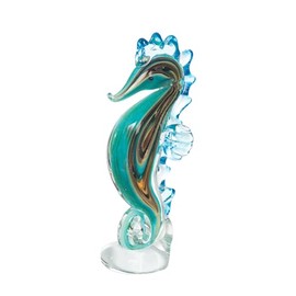 Beachcombers Multi Color Glass Seahorse Figurine Blue
