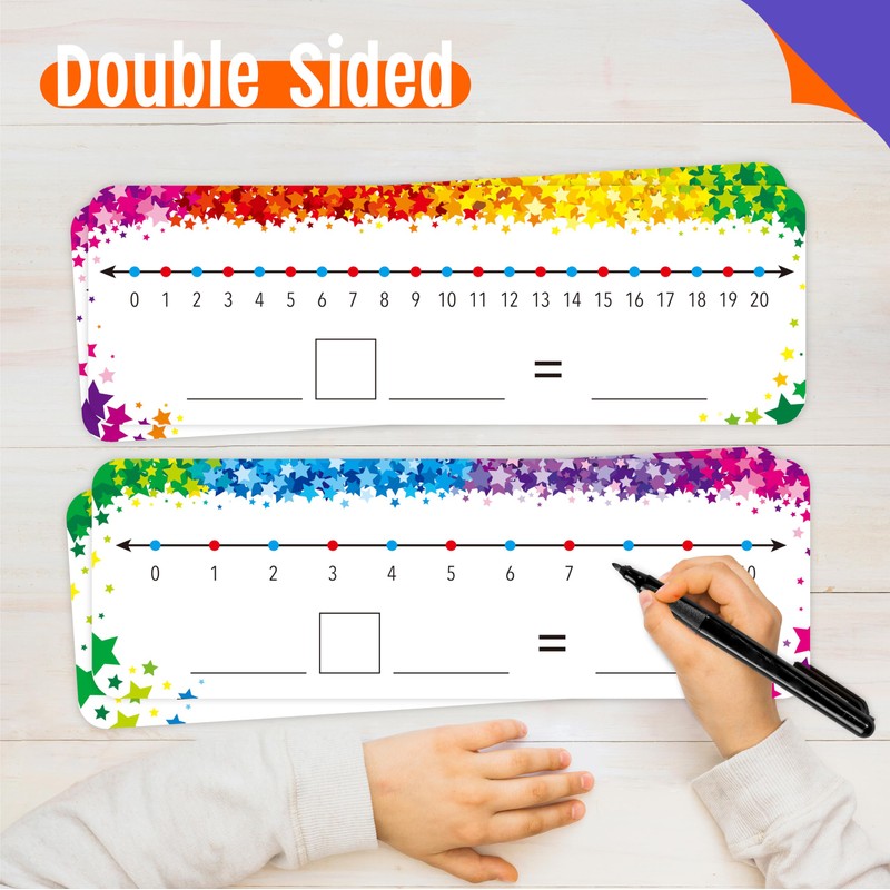 15 PCS Number Line Dry Erase Boards, Writable and Erasable