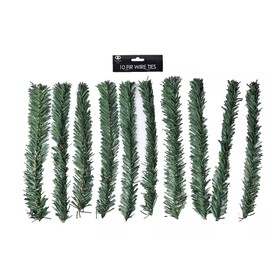 10 Artificial Tree Christmas Garland Wire Ties Green Fir Swags Tie Baubles Decor