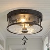 Outdoor Ceiling Light, 2-light Motion Sensor Flush Mount Ceiling Light
