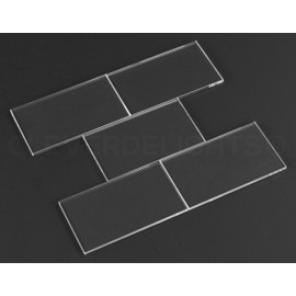 CleverDelights 2" x 3.5" Rectangle Glass Tiles - Clear (1)
