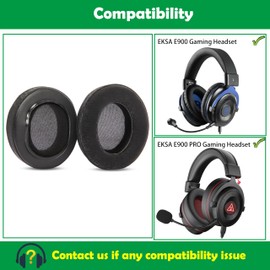ACCOUTA Premium Ersatz-Ohrpolster Kompatibel mit EKSA E900 E900 PRO Gaming Headsets Ohrpolster mit weicherem Proteinleder und Memory-Schaumstoff