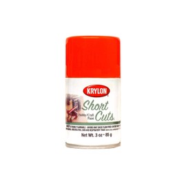 Krylon Short Cuts 3OZ Glow Orange Aerosol Enamel Paint High Gloss Finish