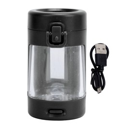 Magnifying Jar Portable Rechargeable Keep Humidity Mini Air Tight Storage Stash Jars with LED Light Black