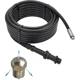50 m M&M Smartek Pipe Cleaning Hose for / Compatible with Kärcher Home K2 K3-K7 Pipe Cleaning Set Spiral (Drill Jet Nozzle)