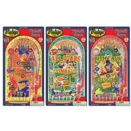 JA-RU Mini Pinball Game (3 Pocket Games) Handheld Sports Themed Arcade Toy for Kids & Adults. Classic Old School Vintage Toys. Travel Retro Games. Home Tabletop Party Favors Stocking Stuffers. 210-3s