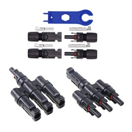 GTIWUNG 6 Pairs of MC4 Male / Female Solar Panel, Cable Connectors, Solar Panel Cable Connectors, Connectors, MC4 Photovoltaic Connector, Black
