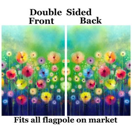 ShineSnow Watercolor Abstract Spring Summer Seasonal Green Floral Flowers Art House Flag 28" x 40" Double Sided Polyester Welcome Large Yard Garden Flag Banners for Patio Lawn Home Outdoor Decor