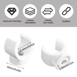 20Pcs 1/2 Inch Pipe Clamps, Sturdy Plastic Pex Clamp Pipes, Stiff PVC Water Pipes & Tubing Hoses Hanger Clamp, White Plastic U 16 mm Pex Clamps, Suitable for Fixing Pipe and Repairing