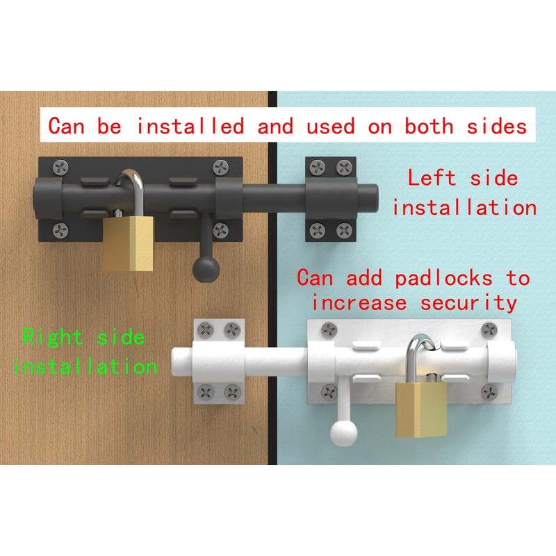 6in Sliding Bolt Gate Latch Keyless Entry Door Lock，Door Security