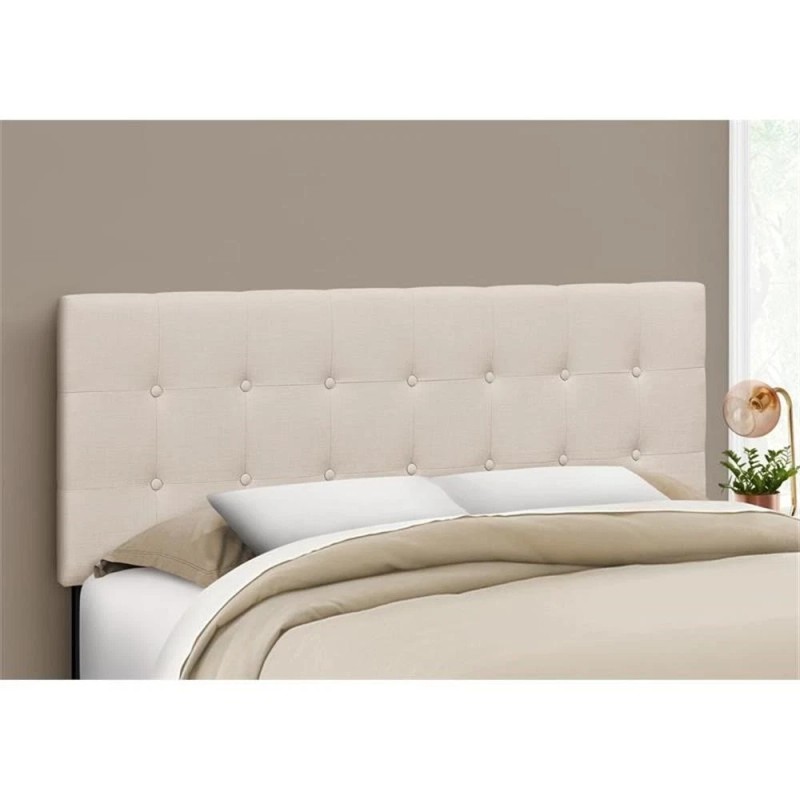 Monarch Bed Headboard Only Queen Size Bedroom Upholstered Linen Look