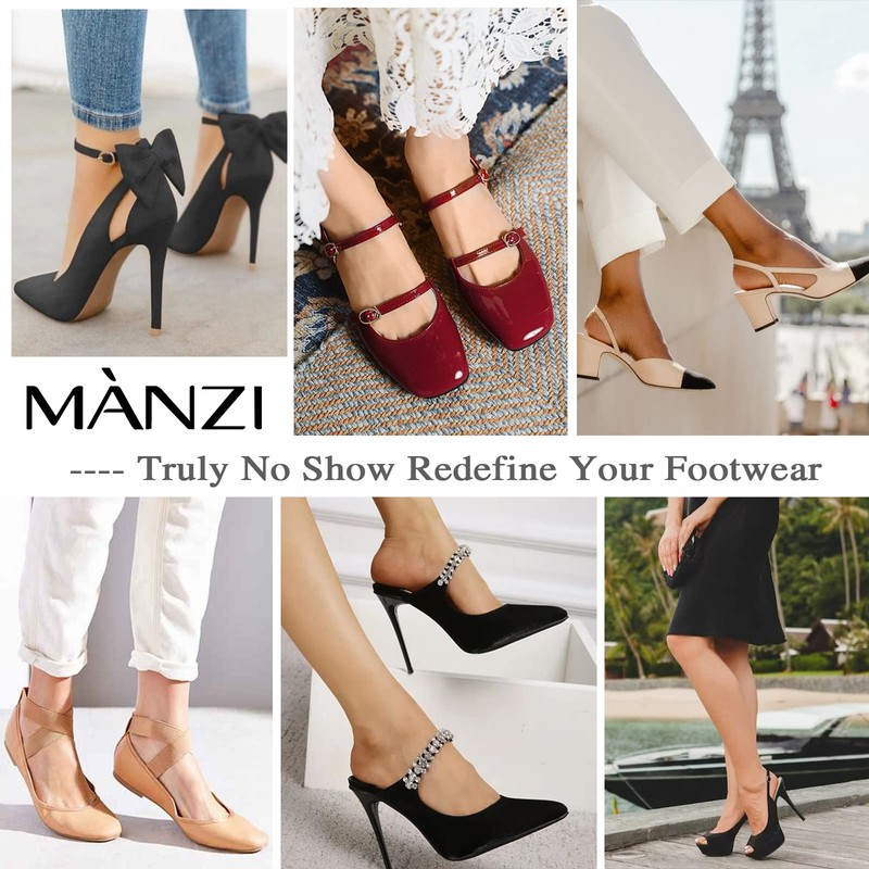 MANZI Invisible Half Toe Topper Socks Slingback Liner Socks with