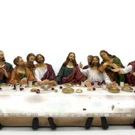 Last Supper Religious Figurine 15" Jesus Resin Home Decor 13 Apostles Jesus