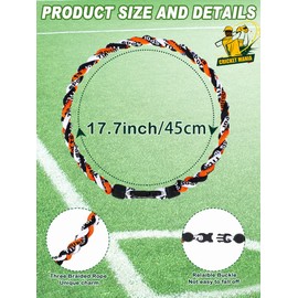 MTLEE 32 Pcs Baseball Necklace Silicone Nylon Three-strand Braided Cord, Fashionable Sport Baseball Cord Necklace for Men's Sports Themed Gift, 18 Inch
