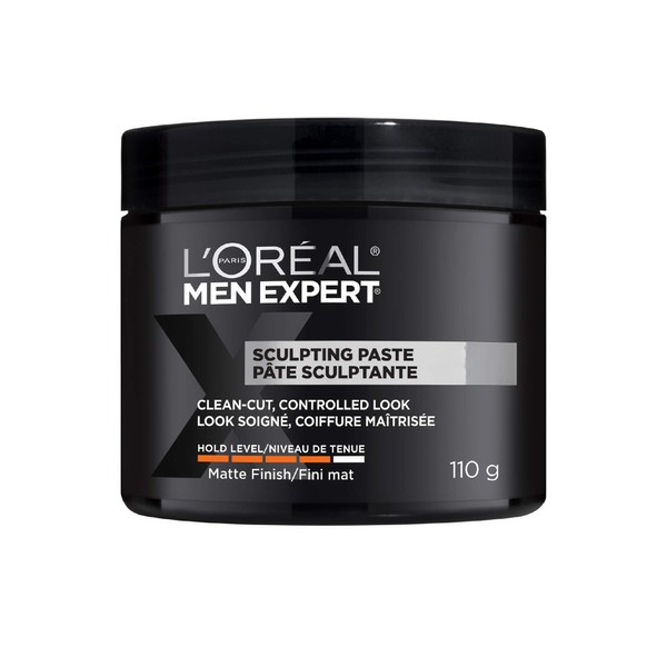 L'Oreal Paris Men Expert Sculpting Paste, Hair Paste For Men, Formulated For Extra Strong Hold With A Matte Finish For Any Clean-Cut Style, 110 g