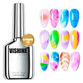 Vishine Blooming Gel 16ml UV LED Soak Off Nail Art Polish for Spreading Effect Marble Nail Polish Gel Paint Nail Designs for DIY Flower Watercolor Magic Manicure Salon Home DIY 0.54 Oz