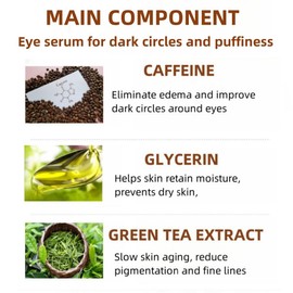 New Caffeine Solution 5%+ EGCG, Facial Caffeine Eye Serum, Moisturizing Eye Solution, Can Reduce Dark Circles And Puffiness.Caffeine Under Eye Serum,30（ML）