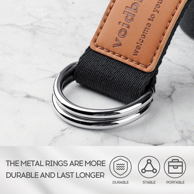 voidbiov D-Ring Buckle Yoga Strap 1.85 or 2.5M, Durable Cotton