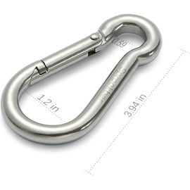 sprookber Carabiner Clips - 304 Stainless Steel Spring Snap Hook for Hiking, Camping and Outdoor Activities, Pack of 6