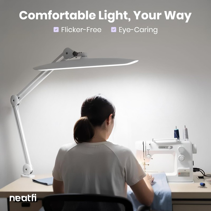 Neatfi XL Nail Desk Lamp with Clamp, 2200 Lumens, 20-Inch