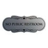 Signs ByLITA Designer No Public Restroom Sign(Brushed Silver) - Large