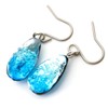 GOLD STONE Haterma Blue Firefly Glass Earrings, Tear-shaped, Drop Titanium,