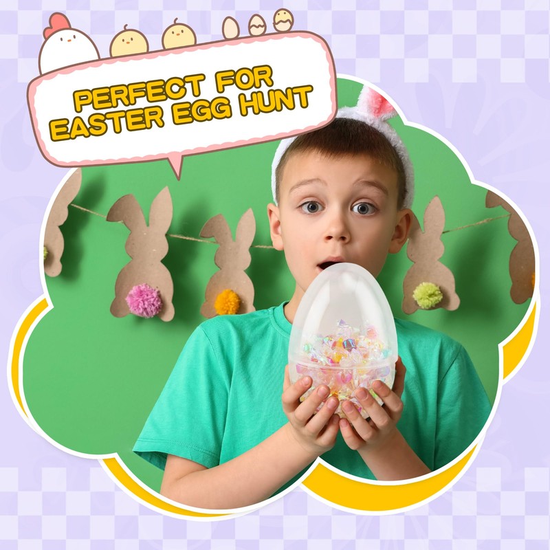 36 Pcs 6 Inch Transparent Easter Eggs Plastic Easter Eggs