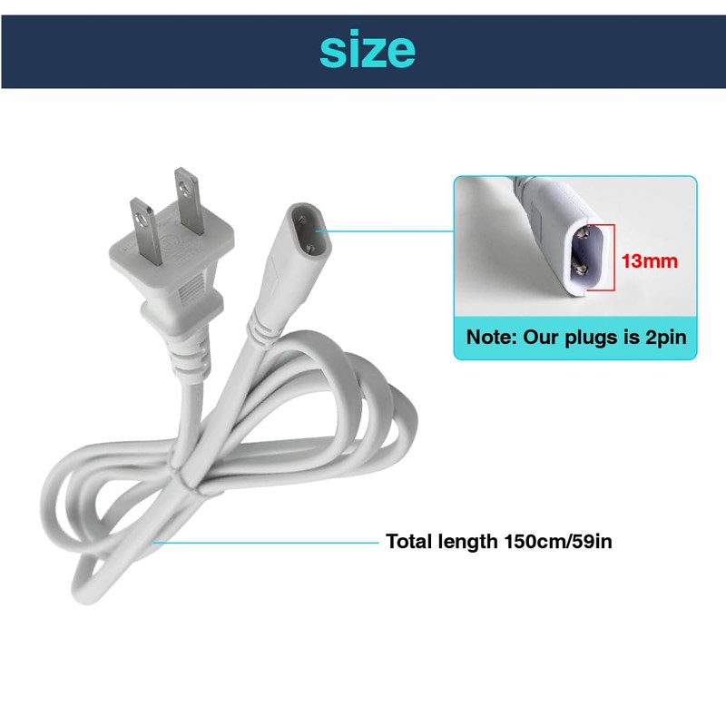 Hexagon LED Lights Power Cord, 1 to 2 Connectors Power