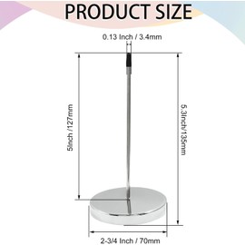 GBTUPOKW 2PCS Ticket Spike Receipt Spike Metal Bill Holder Memo Holder Stand Round Paper Spike Receipt Holder for Restaurant Kitchen Office Hotel (Silver)
