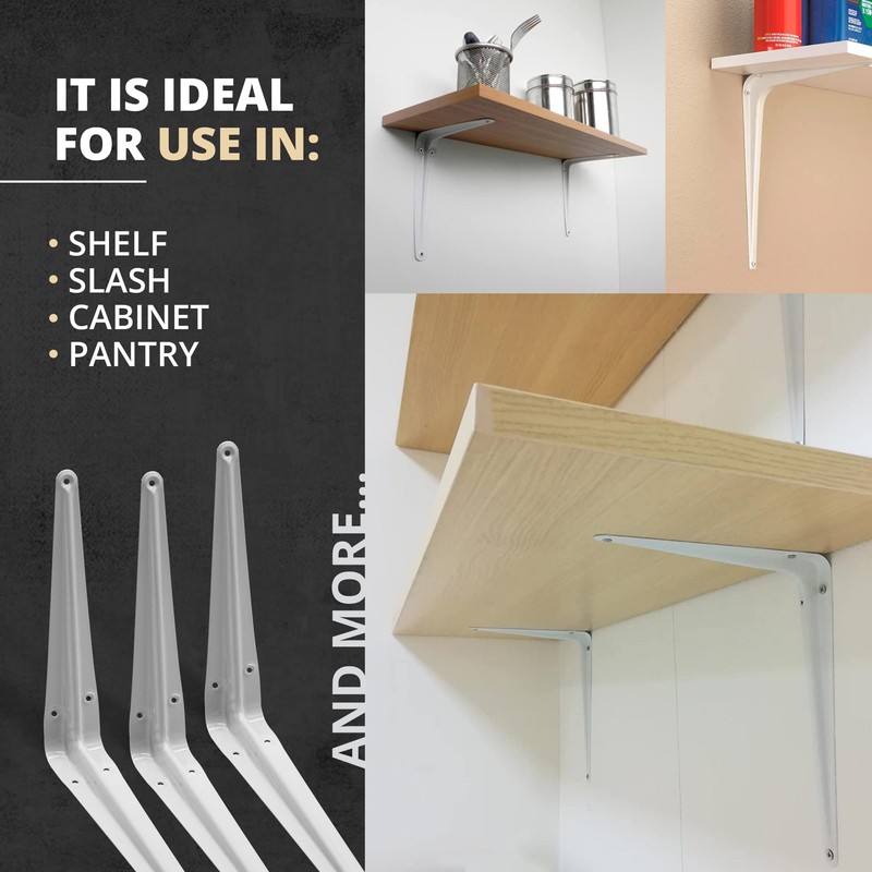 DOJA Barcelona Shelf Bracket for Shelves 4 Shelf Brackets White