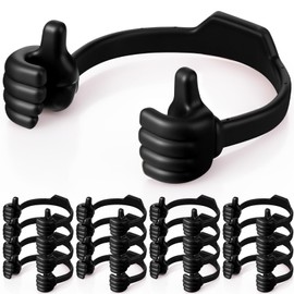 Yaomiao 16 Pcs Thumbs up Cell Phone Stand Holder Tablet Display Stands Adjustable Smartphone Desktop Holder for Office Bedroom Airplane Travel Christmas Stocking Stuffers(Black)