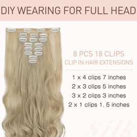 8 Pieces 18 Clips, Wavy